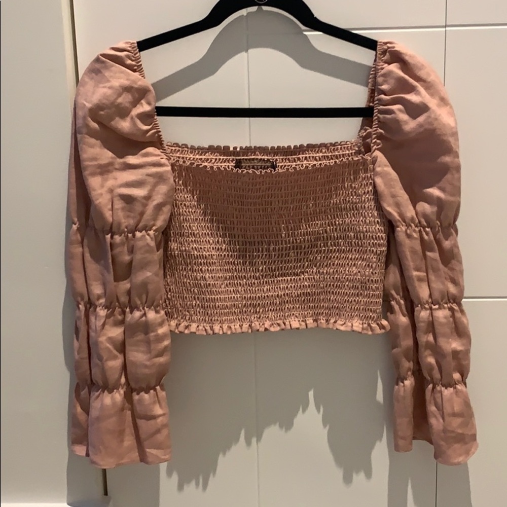 Reformation cropped long sleeve top